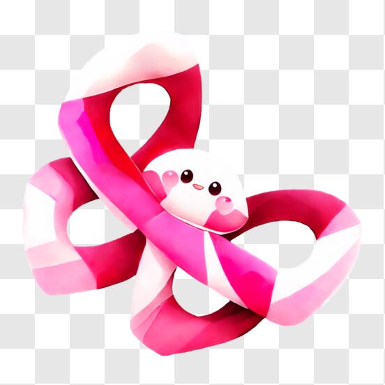 Download Pink and White Ribbon Bow PNG Online - Creative Fabrica