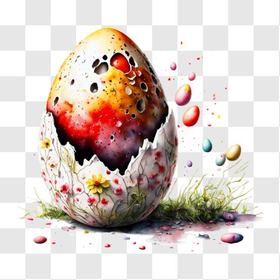 Happy Easter day eggs in nest 14466544 PNG