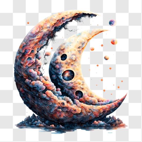 Moon illustration on transparent background PNG - Similar PNG