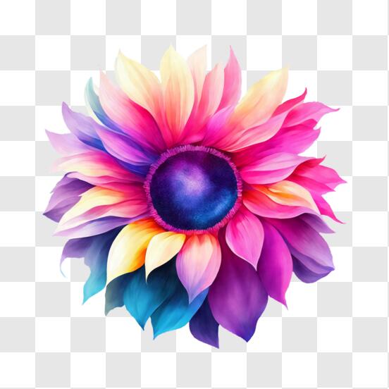 Scarica Design astratto di fiore su sfondo nero PNG Online - Creative  Fabrica