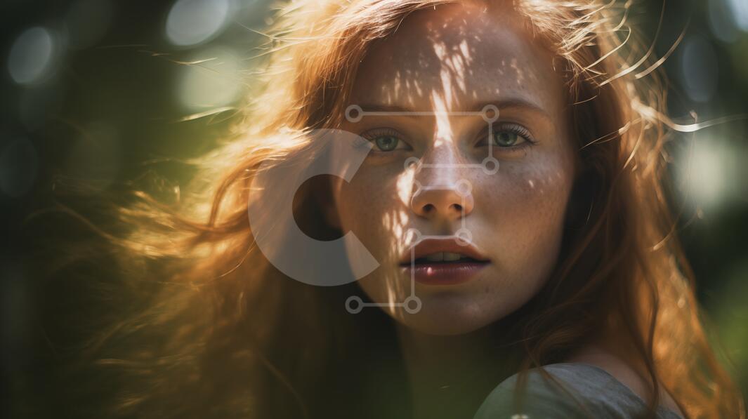 Stunning portrait of a young woman with red hair stock photo | Creative ...
