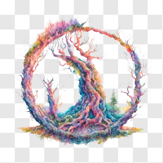 Scarica Modelli di vortici colorati sul tronco dell'albero PNG Online - Creative  Fabrica