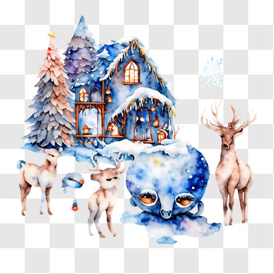 Download Winter Wonderland: A Cute White Animal in the Snow PNG Online -  Creative Fabrica