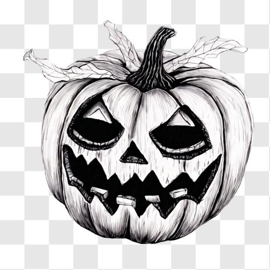 Baixe Desenho de Abóbora Assustadora para o Halloween PNG - Creative Fabrica