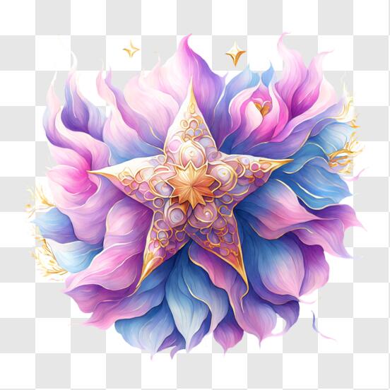 Baixe Estrela Azul e Branca Abstrata em Fundo Rosa PNG - Creative Fabrica