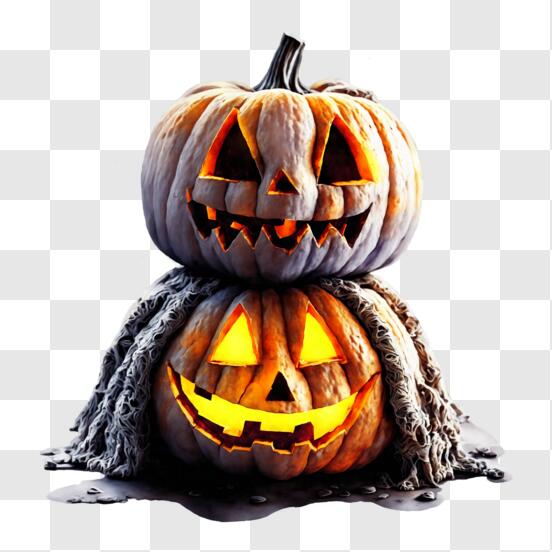 Baixe Decoração de Abóbora de Halloween Assustadora PNG - Creative Fabrica