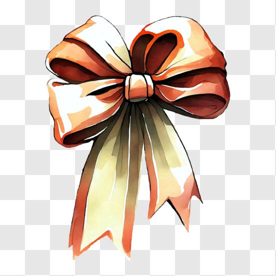 Free: Orange ribbon, Bow transparent background PNG clipart 