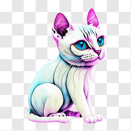 Desenhos de Silhueta de gato para colorir, jogos de pintar e imprimir