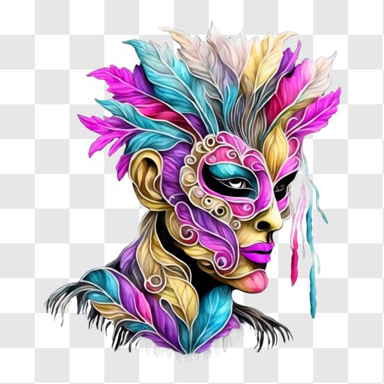 Green And Purple Carnival Mask Generative Ai, Carnival Mask, Purple, 3d PNG  Transparent Image and Clipart for Free Download