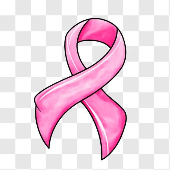 Nastro rosa contro il cancro al seno con soffice bianco · Creative Fabrica