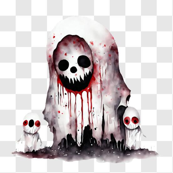 Baixe Imagem Assustadora de Fantasma com Rosto Manchado de Sangue PNG -  Creative Fabrica
