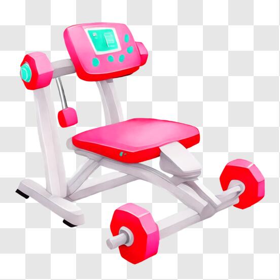 Download Pink Gym Chair with Electronic Monitor PNG Online