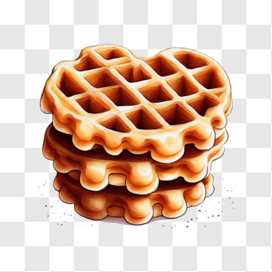 Download Heartshaped Waffles with Love PNG Online Creative Fabrica