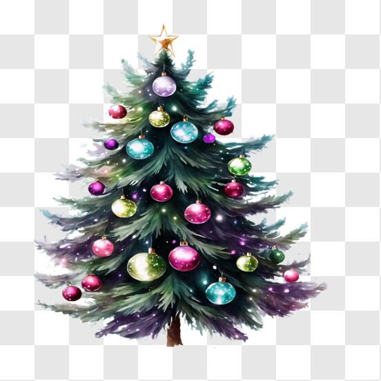 Baixe Decoração festiva de árvore de Natal PNG - Creative Fabrica
