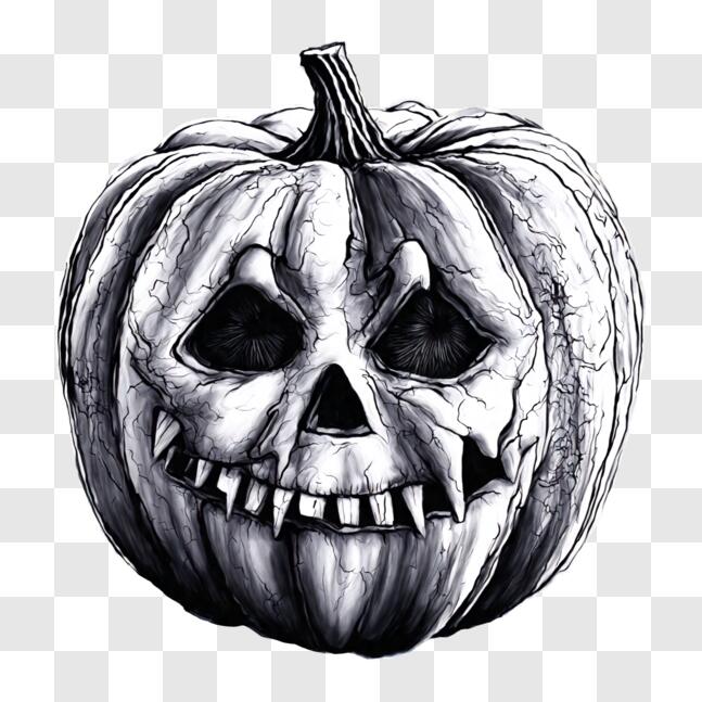 Baixe Desenho de Abóbora Assustadora para o Halloween PNG - Creative Fabrica