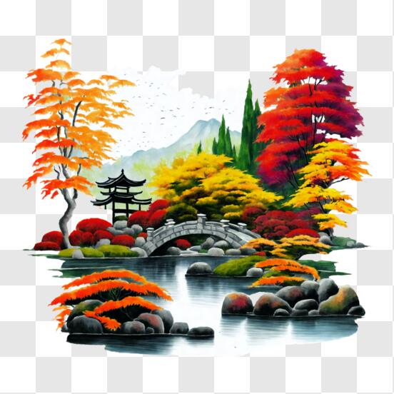 Art Of Painting Rock Waterfall Painting Rocks Painted With Autumn Trees  Background, Pictures To Paint On Rocks, Landscape, Painting Background  Image And Wallpaper for Free Download