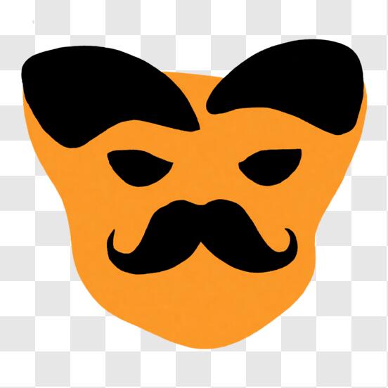 Bow Tie Mustache Stickers in Orange and Blue