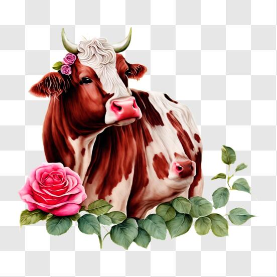 vaca kawaii colorida em belo estilo em fundo branco. ilustração