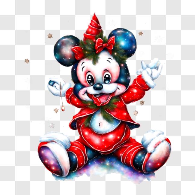 Mickey Mouse déguisé en père Noël SVG PNG · Creative Fabrica