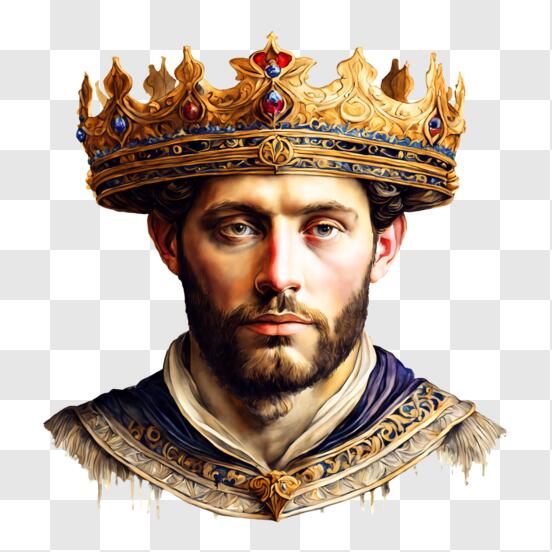 Scarica Ritratto di un Re o Imperatore con Corona PNG Online - Creative  Fabrica