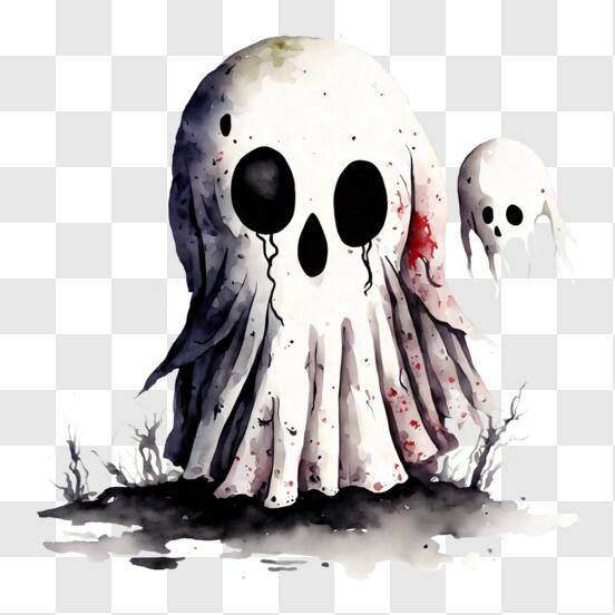 Baixe Pintura Assustadora de Caveira de Halloween PNG - Creative Fabrica