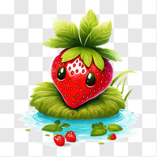 Fruit ninja, fruits, kids game character, strawberry, strawberry clipart