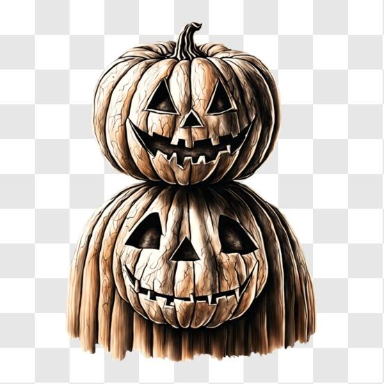 Baixe Abóboras Empilhadas de Halloween com Rostos Assustadores PNG -  Creative Fabrica