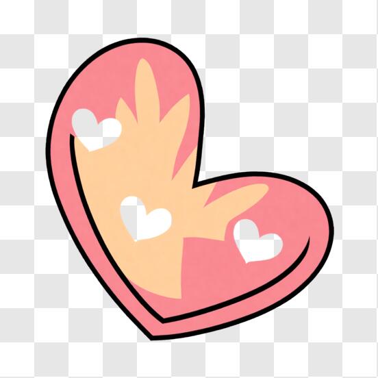 Download Pink Heart-Shaped Sticker Decoration PNG Online - Creative Fabrica