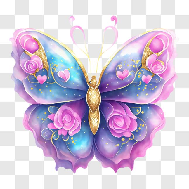 Breath of Spring Butterfly Love Flower Bracelet Gold Bag - Shop