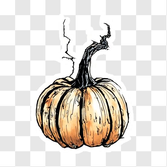 Desenho de adesivo de abóbora de halloween simples e ilustrativo