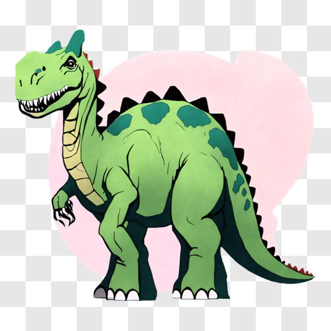 Ilustração de dinossauro verde Cartoon — Ilustração de Stock