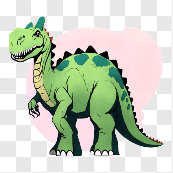Baixe Ilustração de desenho animado de dinossauro verde e brincalhão PNG -  Creative Fabrica