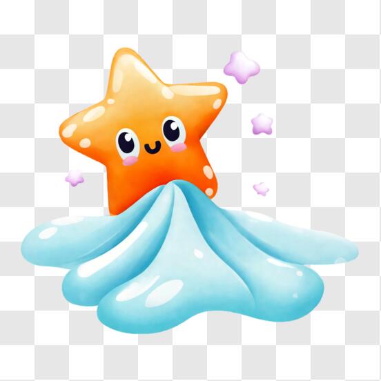 Baixe Happy Orange Star on Blue Slushy - Imagem Divertida e