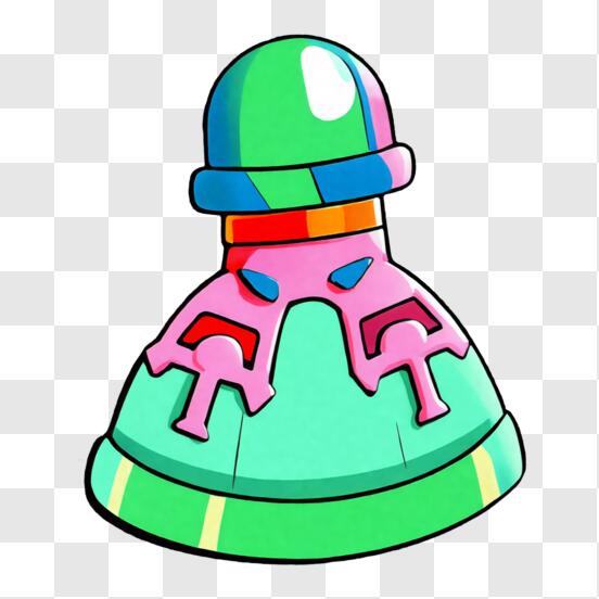 Baixe Personagem de desenho animado colorido com chapéu verde e bola roxa  PNG - Creative Fabrica