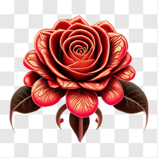 Scarica Elaborato design di tatuaggio di rosa rossa PNG Online - Creative  Fabrica