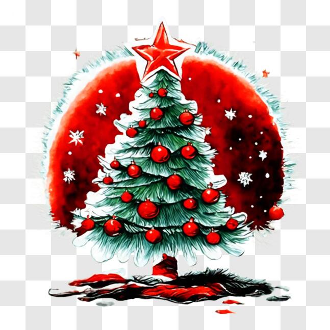 Download Festive Christmas Tree on Abstract Black Background PNG Online ...