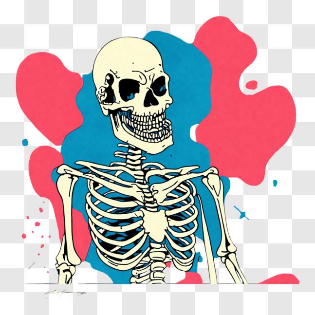 Télécharger Illustration colorée de squelette avec des