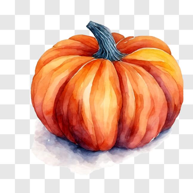 Download Fall Pumpkin Watercolor Painting for Seasonal Decoration PNG ...