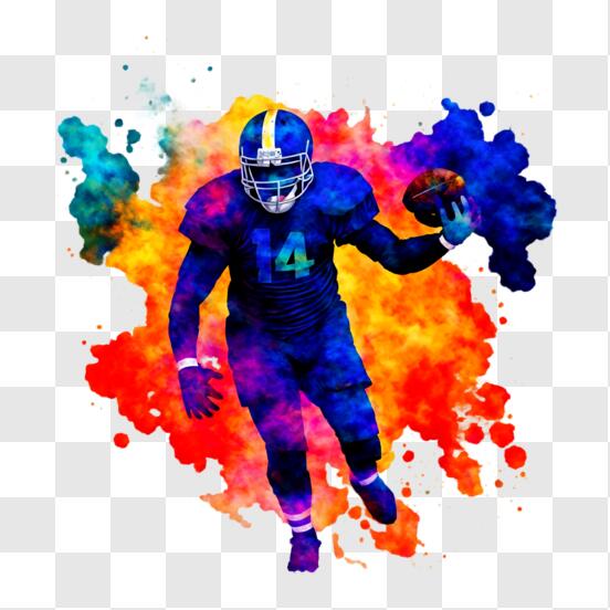 Download Action Shot of American Football Player PNG Online - Creative  Fabrica