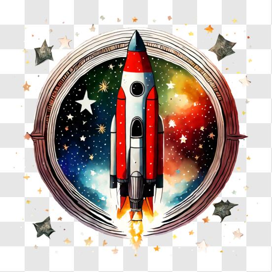 Télécharger Illustration d'une fusée dans l'espace PNG En Ligne - Creative  Fabrica