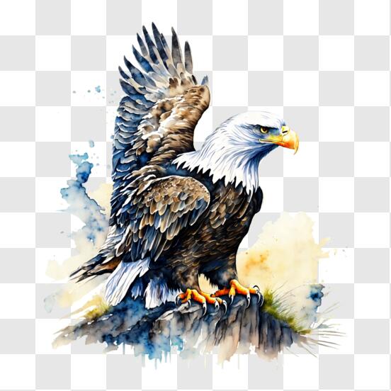 Download Eagle Watercolor Painting PNG Online - Creative Fabrica