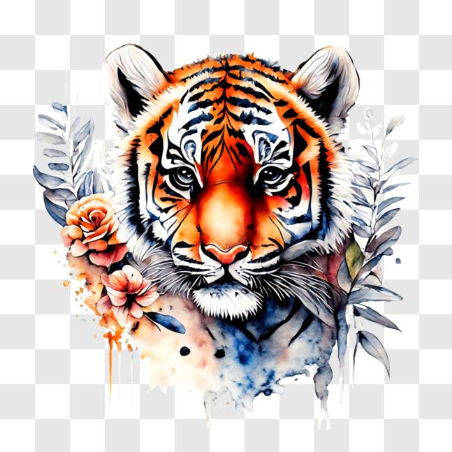 Download Colorful Tiger Love PNG Online - Creative Fabrica