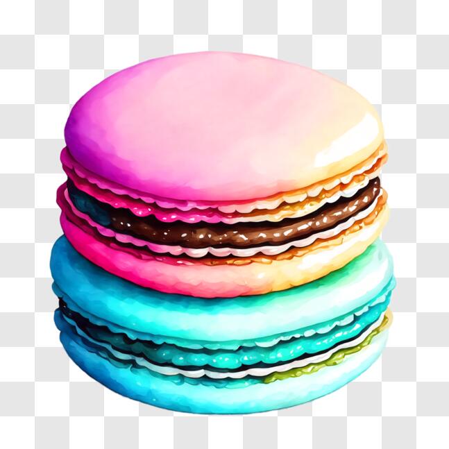 Download Colorful Macaroons Stack - Symbolizing Happiness and Joy PNG ...