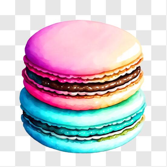 Download Colorful Macaroons Stack Photo PNG Online - Creative Fabrica