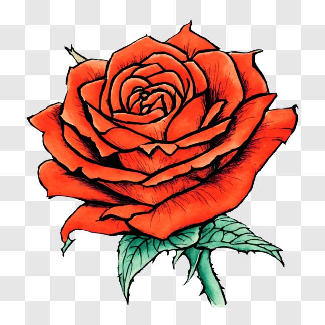 Download Red Rose Tattoo Design PNG Online - Creative Fabrica