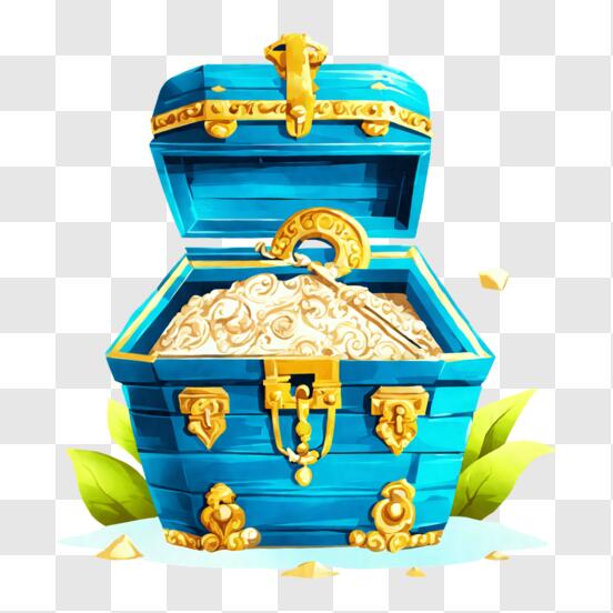 treasure chest opened treasure chest flat design png download