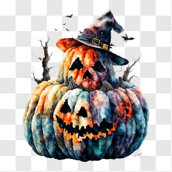 Chapeu de Bruxa com Faixa Colorida Halloween