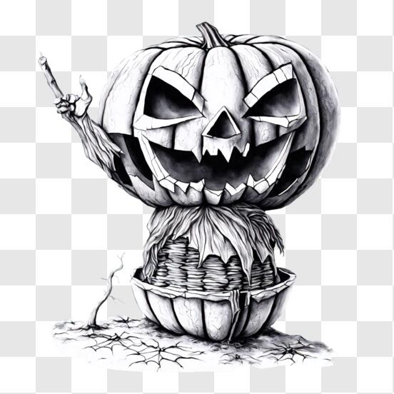 Desenho para colorir de Jack O Lantern de Halloween · Creative Fabrica