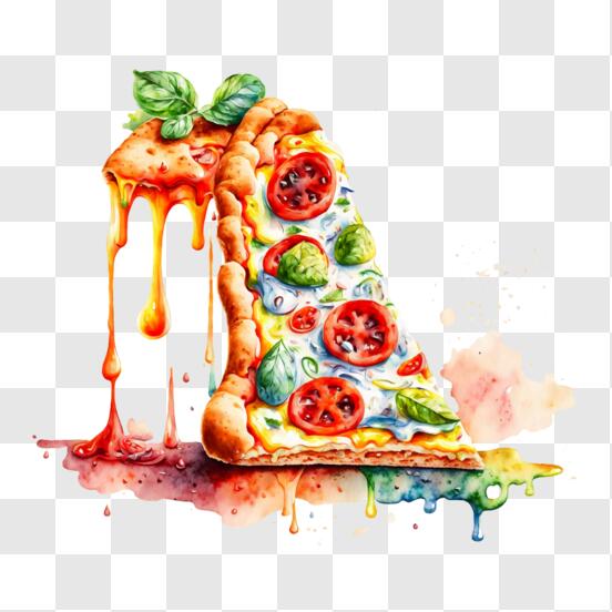 Télécharger Pizza colorée avec des garnitures assorties et une décoration  de bonbons PNG En Ligne - Creative Fabrica