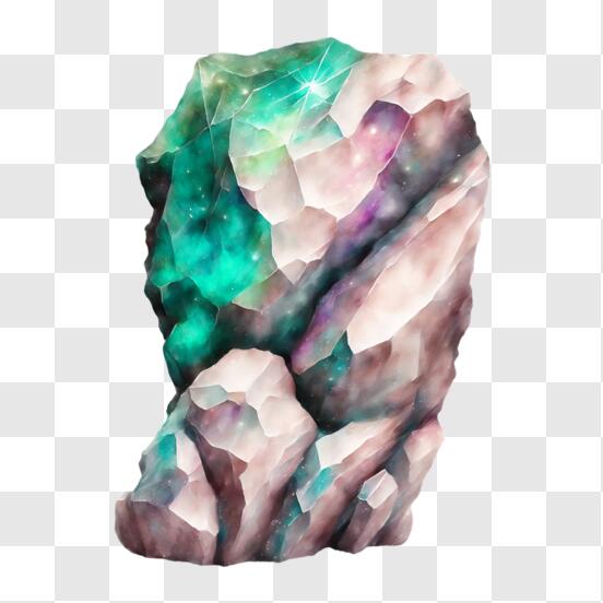 Download Colorful Crystal Formation Art Print PNG Online - Creative Fabrica